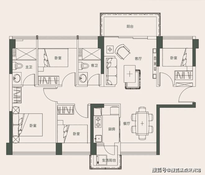 九游娱乐：京地海樾府最新介绍优缺点、得房率、优惠活动户型图(图10)