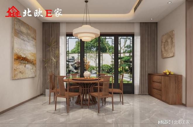 九游娱乐网站：北欧E家：新中式家装设计美得不可方物(图4)