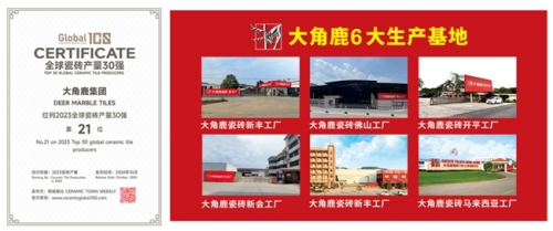 九游娱乐：大角鹿超耐磨瓷砖全球销量领先背后的“中国制造”力量(图3)