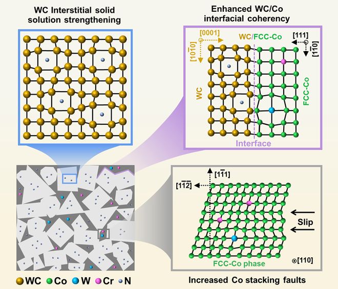 九游娱乐：北京工业大学最新《ActaMaterialia》：超低金属含量硬质合金的同步高强韧化！(图8)